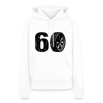 60 Sport automobile - Sweat à capuche Premium bio Femme - blanc - Devant - Julia (174cm)