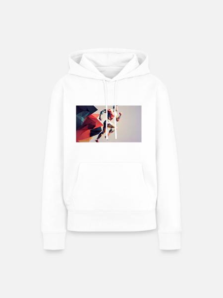 Sprinter - Frauen Premium Bio Hoodie - Weiß