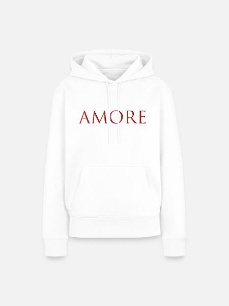 AMORE - Frauen Premium Bio Hoodie - Weiß