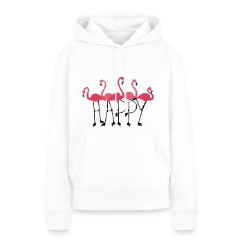 Happy Flamingos, the Happy Flamingos - Word - Women’s Premium Organic Hoodie - white - Front - Julia (174cm)