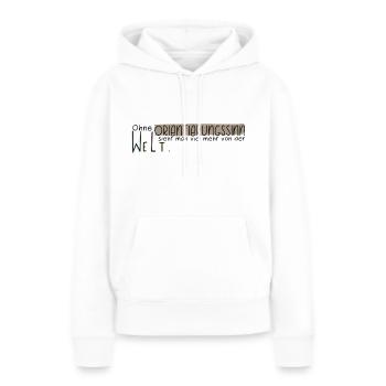 Ohne Orientierungssinn - Frauen Premium Bio Hoodie - Weiß - Vorne - Julia (174cm)