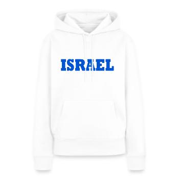 Israël - Sweat à capuche Premium bio Femme - blanc - Devant - Julia (174cm)