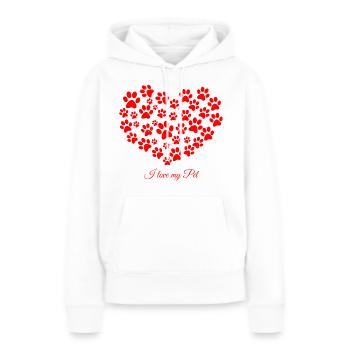 I love my pet - Ich liebe mein Haustier - Frauen Premium Bio Hoodie - Weiß - Vorne - Julia (174cm)