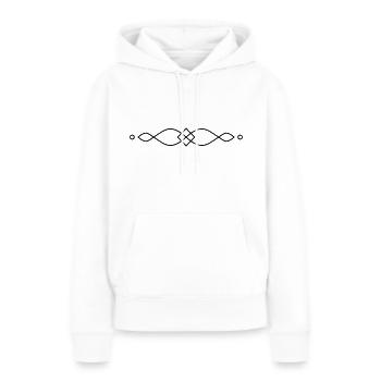 Ornament with curved lines and a rhombus - Women’s Premium Organic Hoodie - white - Front - Julia (174cm)