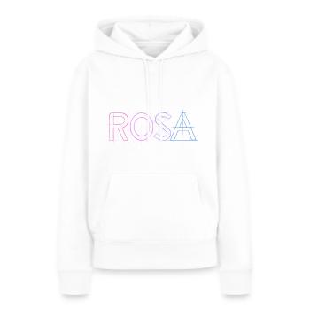 Rosa - Frauen Premium Bio Hoodie - Weiß - Vorne - Julia (174cm)
