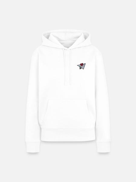 Paper plane - Frauen Premium Bio Hoodie - Weiß