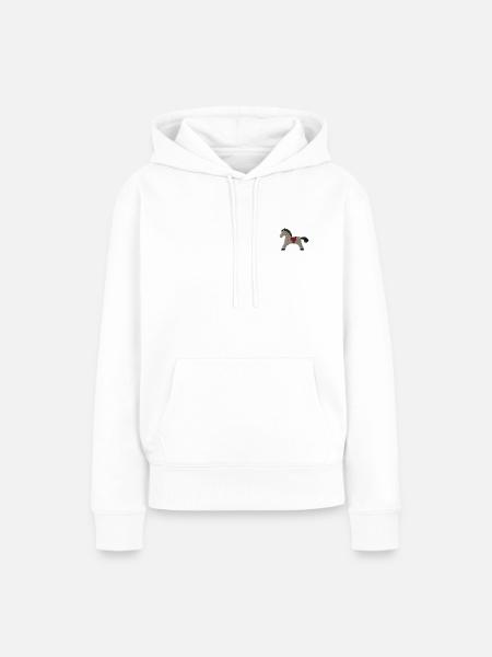 Holzpferd bestickt - Frauen Premium Bio Hoodie - Weiß