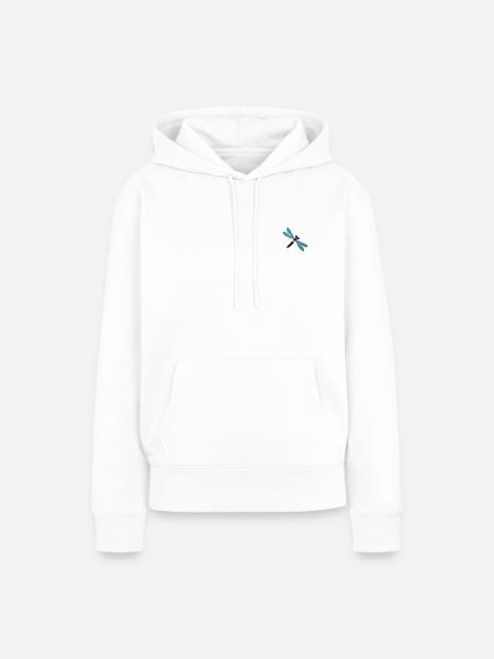 Libelle bestickt - Frauen Premium Bio Hoodie - Weiß
