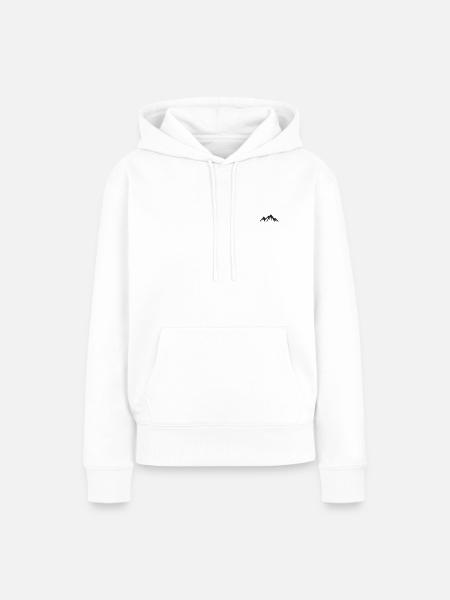 Mountain Berge bestickt - Frauen Premium Bio Hoodie - Weiß