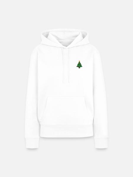 Christmas tree embroidered - Women’s Premium Organic Hoodie - white