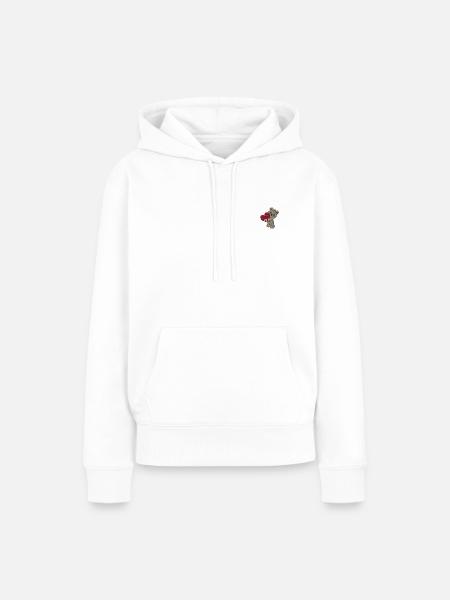 Teddybear mit Herz bestickt - Frauen Premium Bio Hoodie - Weiß