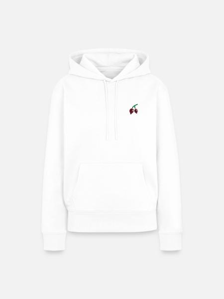 Brombeeren bestickt - Frauen Premium Bio Hoodie - Weiß