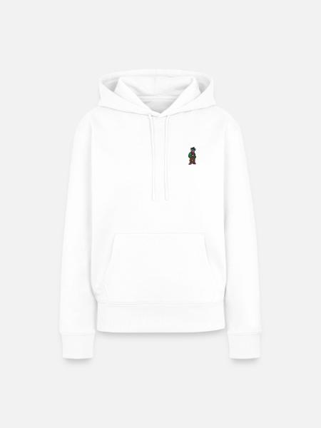 bamse 7 - Dame Premium hoodie, økologisk bomuld - hvid