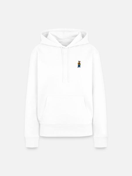 Teddybär 3 bestickt - Frauen Premium Bio Hoodie - Weiß