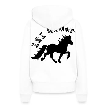 Islandpferd ISI Rider Pferdesport Tölten - Frauen Premium Bio Hoodie - Weiß - Hinten - Julia (174cm)