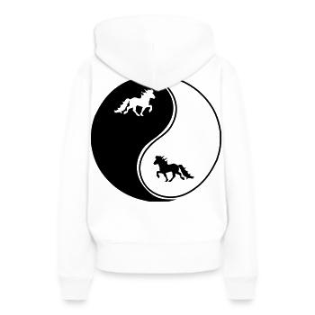 Islandpferde Yin Yang Freizeitreiten Pferd - Frauen Premium Bio Hoodie - Weiß - Hinten - Julia (174cm)