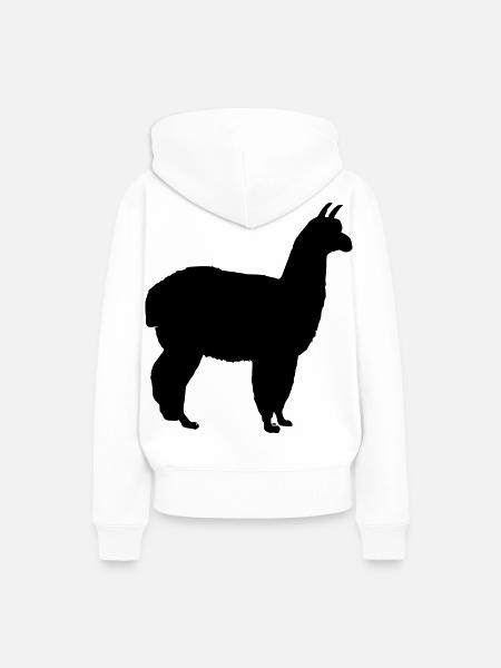 Edles Alpaka - Frauen Premium Bio Hoodie - Weiß