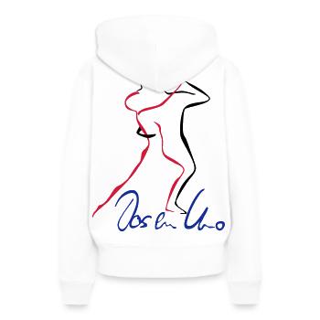 Tango Dos en Uno - Frauen Premium Bio Hoodie - Weiß - Hinten - Julia (174cm)