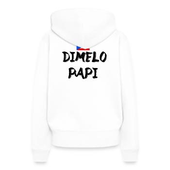 Dimelo Papi Latino - Sweat à capuche Premium bio Femme - blanc - Dos - Julia (174cm)