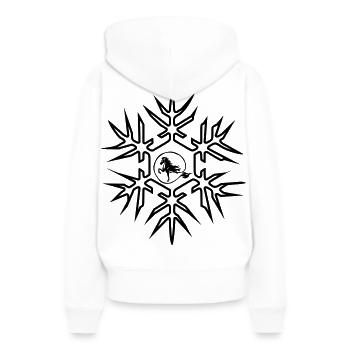 Cheval islandais avec cristal de glace grand motif d’hiver - Sweat à capuche Premium bio Femme - blanc - Dos - Julia (174cm)