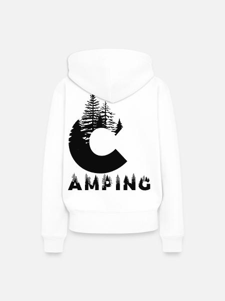 Camping - Frauen Premium Bio Hoodie - Weiß