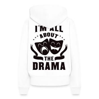 Theater - Frauen Premium Bio Hoodie - Weiß - Hinten - Julia (174cm)