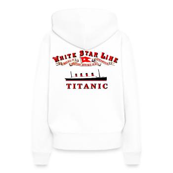 TITANIC WHITE STAR LINE - Sweat à capuche Premium bio Femme - blanc - Dos - Julia (174cm)