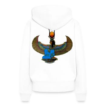 DEESSE ISIS SCHÖPFUNG Louis RUNEMBERG © Adagp - Frauen Premium Bio Hoodie - Weiß - Hinten - Julia (174cm)