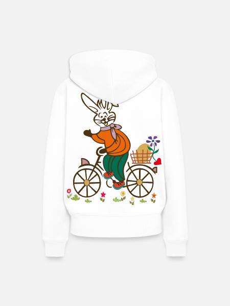 Osterhase, Osterei, Osterfest - Frauen Premium Bio Hoodie - Weiß
