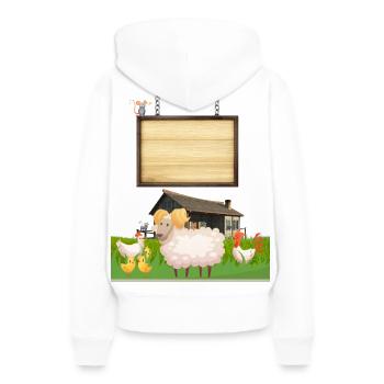 Pasture Pals Panneau de ferme rustique - Sweat à capuche Premium bio Femme - blanc - Dos - Julia (174cm)