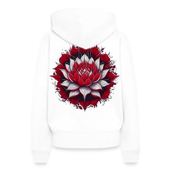 Lotus - Sweat à capuche Premium bio Femme - blanc - Dos - Julia (174cm)