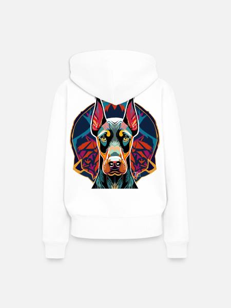 Dobermann - Frauen Premium Bio Hoodie - Weiß