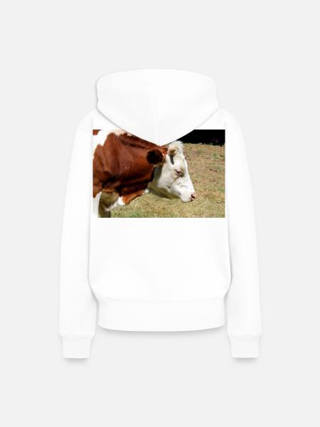 Kuh Poster - Frauen Premium Bio Hoodie - Weiß