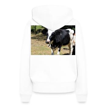 Affiche de vache - Sweat à capuche Premium bio Femme - blanc - Dos - Julia (174cm)