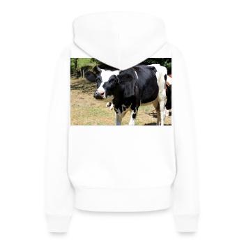 Affiche de vache - Sweat à capuche Premium bio Femme - blanc - Dos - Julia (174cm)