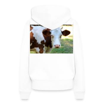 Affiche de vache - Sweat à capuche Premium bio Femme - blanc - Dos - Julia (174cm)