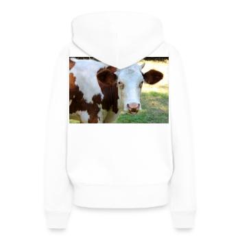 Affiche de vache - Sweat à capuche Premium bio Femme - blanc - Dos - Julia (174cm)