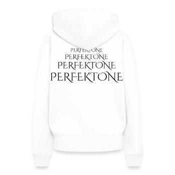 Abstrakter Farbverlauf mit Geometrie - Frauen Premium Bio Hoodie - Weiß - Hinten - Julia (174cm)