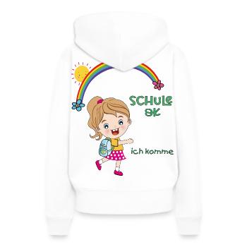 Schulkind, Einschulung - Frauen Premium Bio Hoodie - Weiß - Hinten - Julia (174cm)