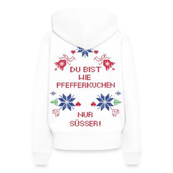 Avent en pain d’épices - Sweat à capuche Premium bio Femme - blanc - Dos - Julia (174cm)