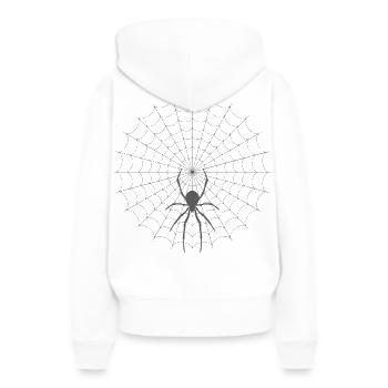 Spinnennetz Silhouette - Frauen Premium Bio Hoodie - Weiß - Hinten - Julia (174cm)