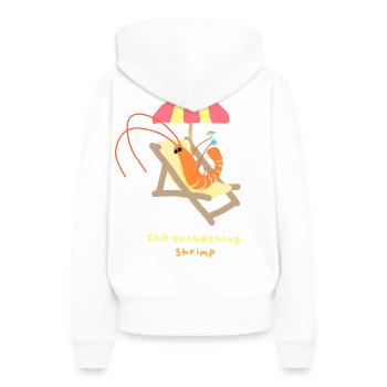 La crevette en bain de soleil - Sweat à capuche Premium bio Femme - blanc - Dos - Julia (174cm)