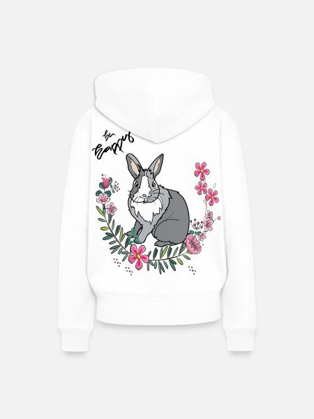 Be Happy Ostern - Frauen Premium Bio Hoodie - Weiß