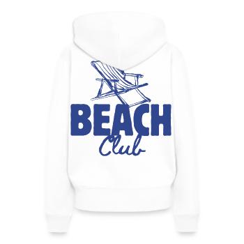 vacances, vacances la mer - Sweat à capuche Premium bio Femme - blanc - Dos - Julia (174cm)