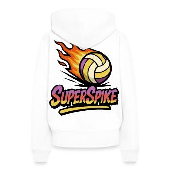 SuperSpike | Bolide - Sweat à capuche Premium bio Femme - blanc - Dos - Julia (174cm)