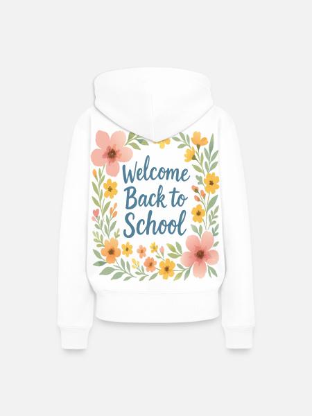 Blumendesign für den Schulanfang - Frauen Premium Bio Hoodie - Weiß