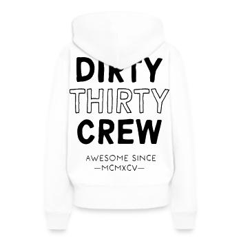 Dirty Thirty - Frauen Premium Bio Hoodie - Weiß - Hinten - Julia (174cm)