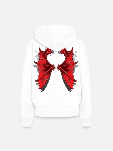 Drachenflügel - Frauen Premium Bio Hoodie - Weiß