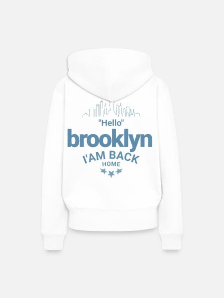 Design Brooklyn Zurück nach Hause - Frauen Premium Bio Hoodie - Weiß