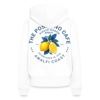 Amalfi coast Lemon and Vibrant Leaves - Women’s Premium Organic Hoodie - white - Back - Julia (174cm)